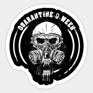 Quarantine-O-Ween Skull Vintage Gas Mask Halloween 2020 Sticker